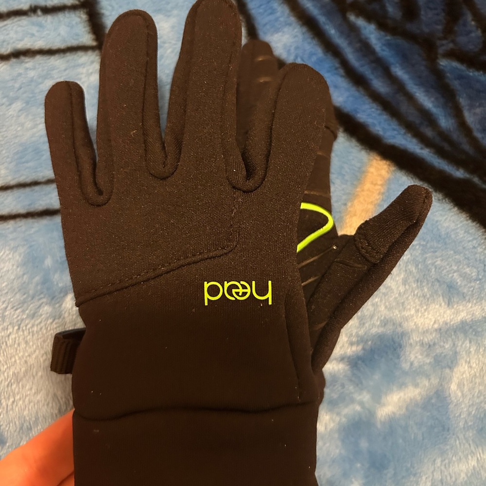 Head Black Gloves with Green Logo